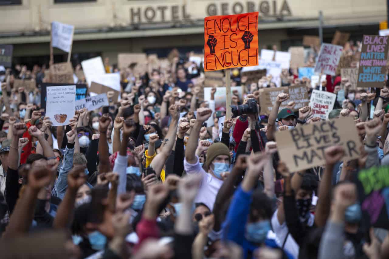 Black Lives Matter rally at Vancouver Art Gallery, May 2020. Photo: GoToVan
