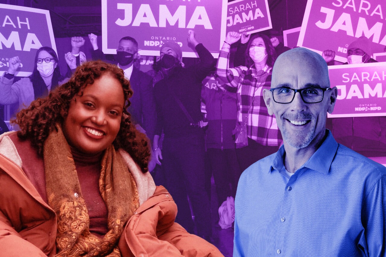 Image shows Hamilton by-election candidates Sarah Jama and Peter Wiesner